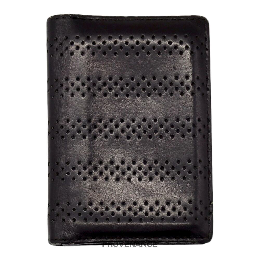 🔴 Dior Pocket Organizer Wallet - Perforated Black Leather - Picture 2 of 7